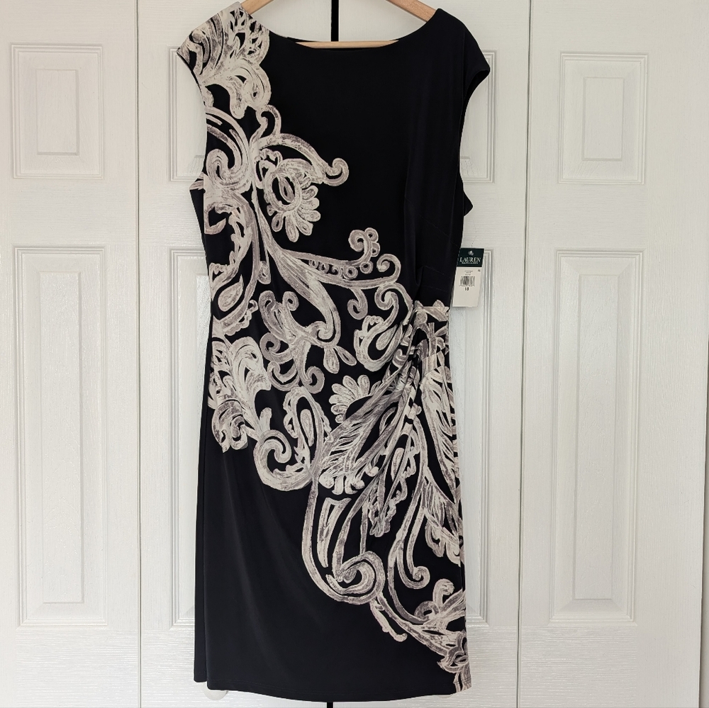 Black Cocktail Dress NWT - Lauren Ralph Lauren Sz 18
